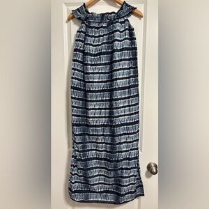 Michael Kors Shibori Stripes Maxi Blue Dress Small